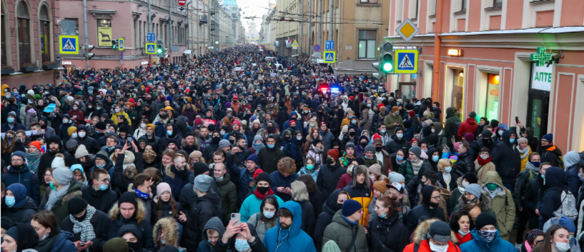 Акция протеста 31 января в Санкт-Петербурге. Фото: Петр Ковалев / ТАСС